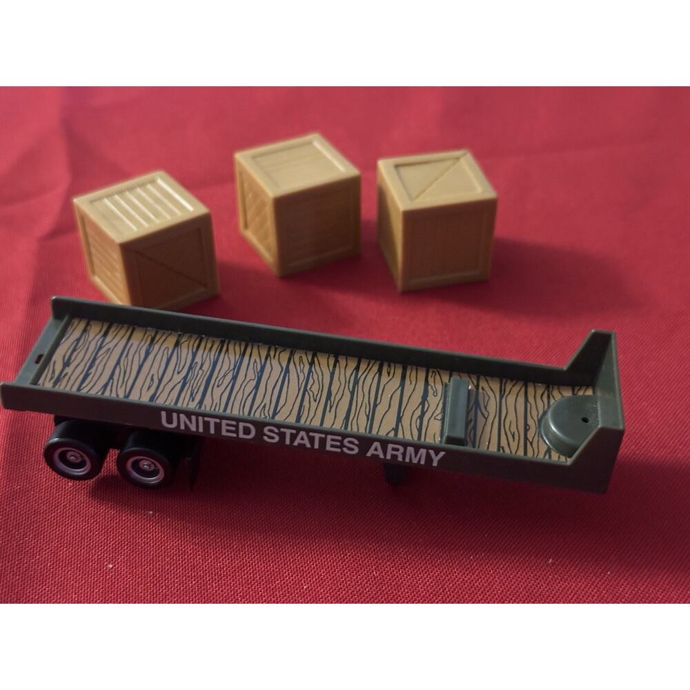 TYCO US-1 ELECTRIC TRUCKING GI JOE Semi Truck Flat Bed Trailer With Crates